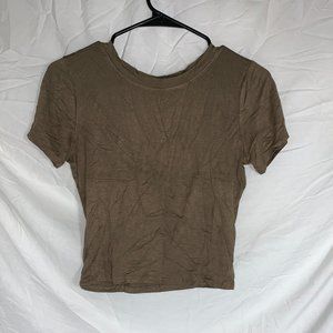 Army Green Cropped Shirt